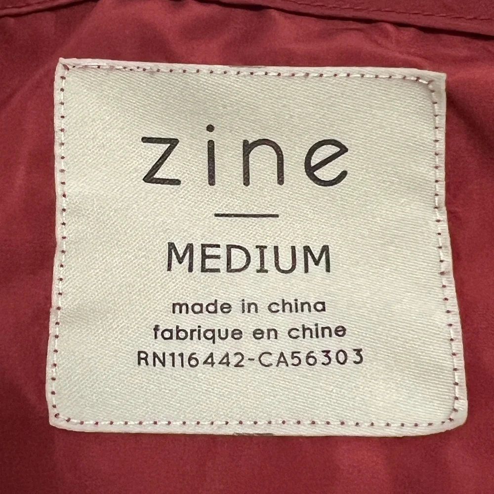Women’s ZINE lightweight windbreaker burgundy, white, blue jacket size MEDIUM